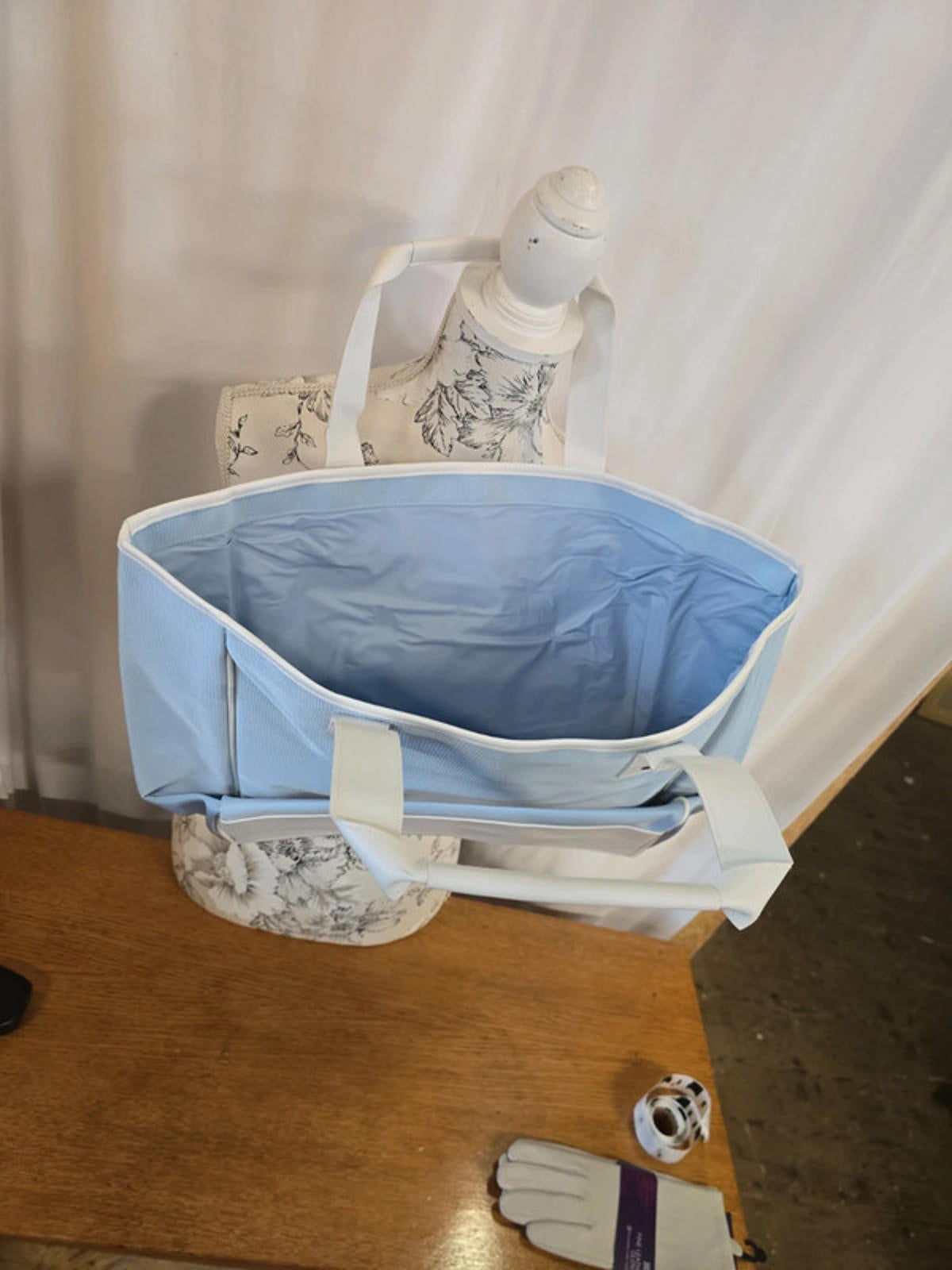 Brand new pale blue and white Calvin Klein holdall