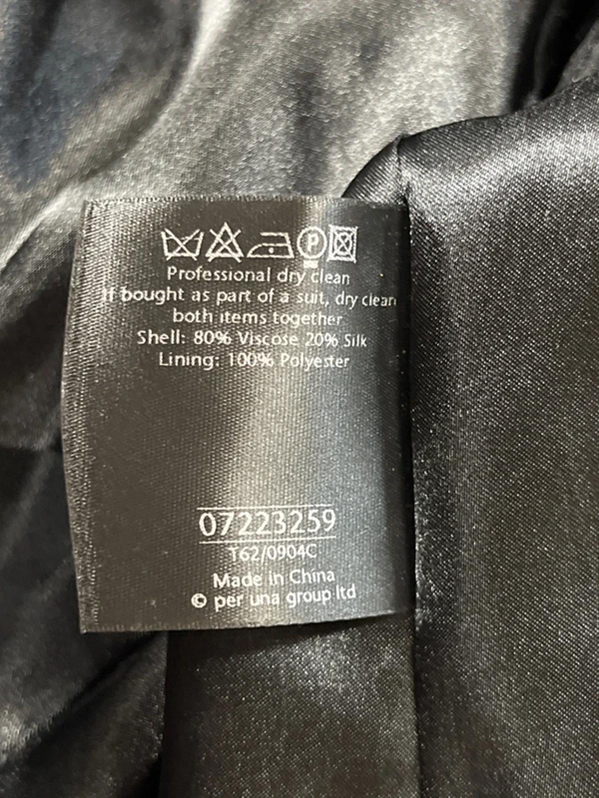 Per Una | 12 | Silk Blend | Black Velvet-Style Blazer