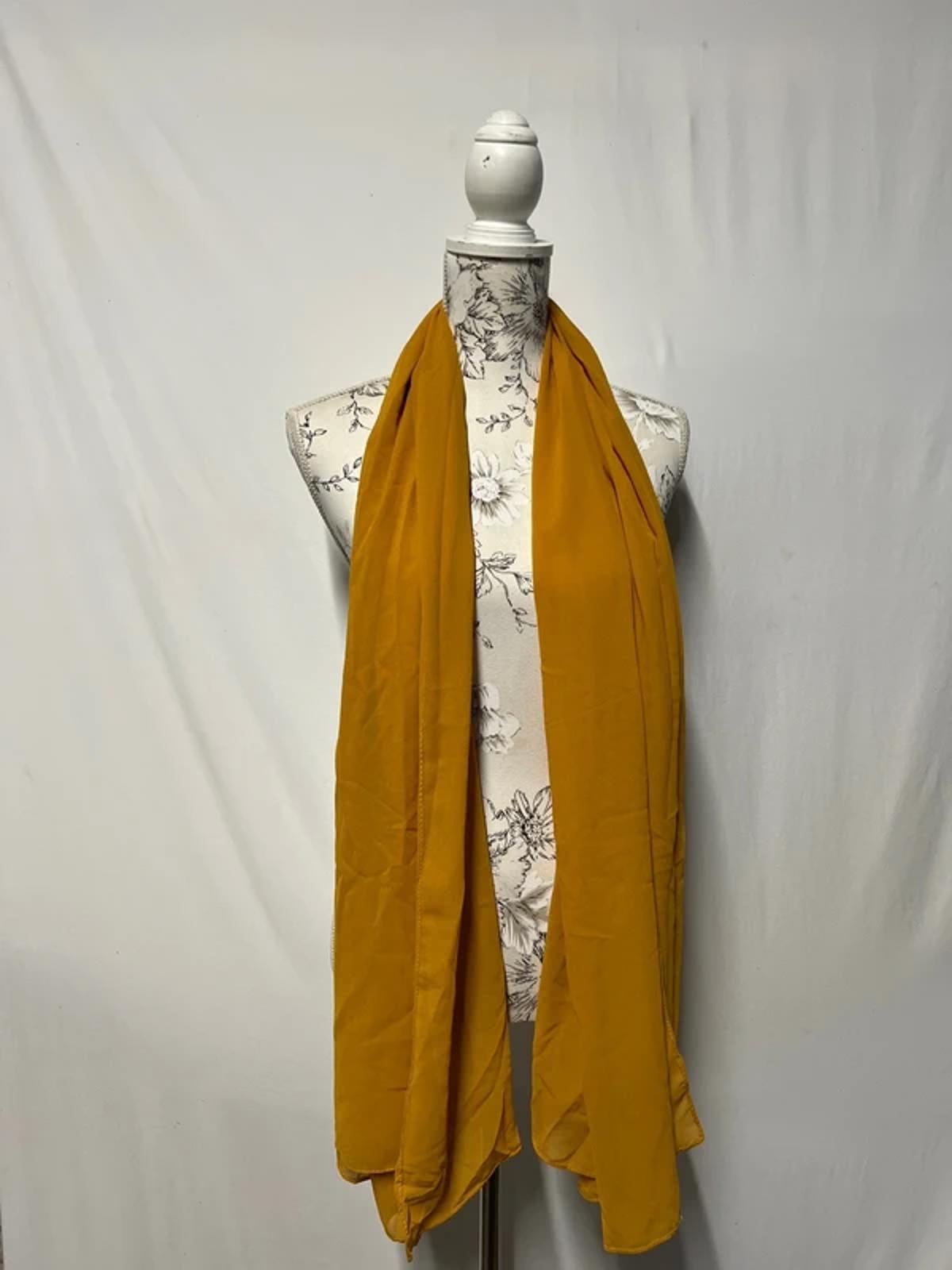 Ladies Yellow Ochre Chiffon Scarf | New
