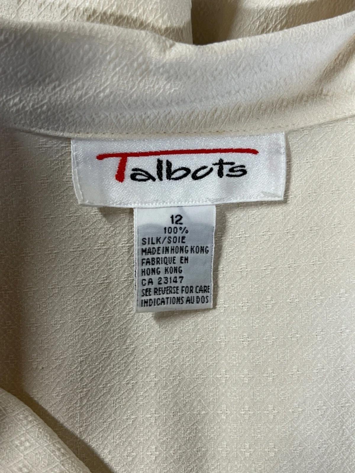 Vintage Talbots | 12 | 100% Silk Cream Blouse |