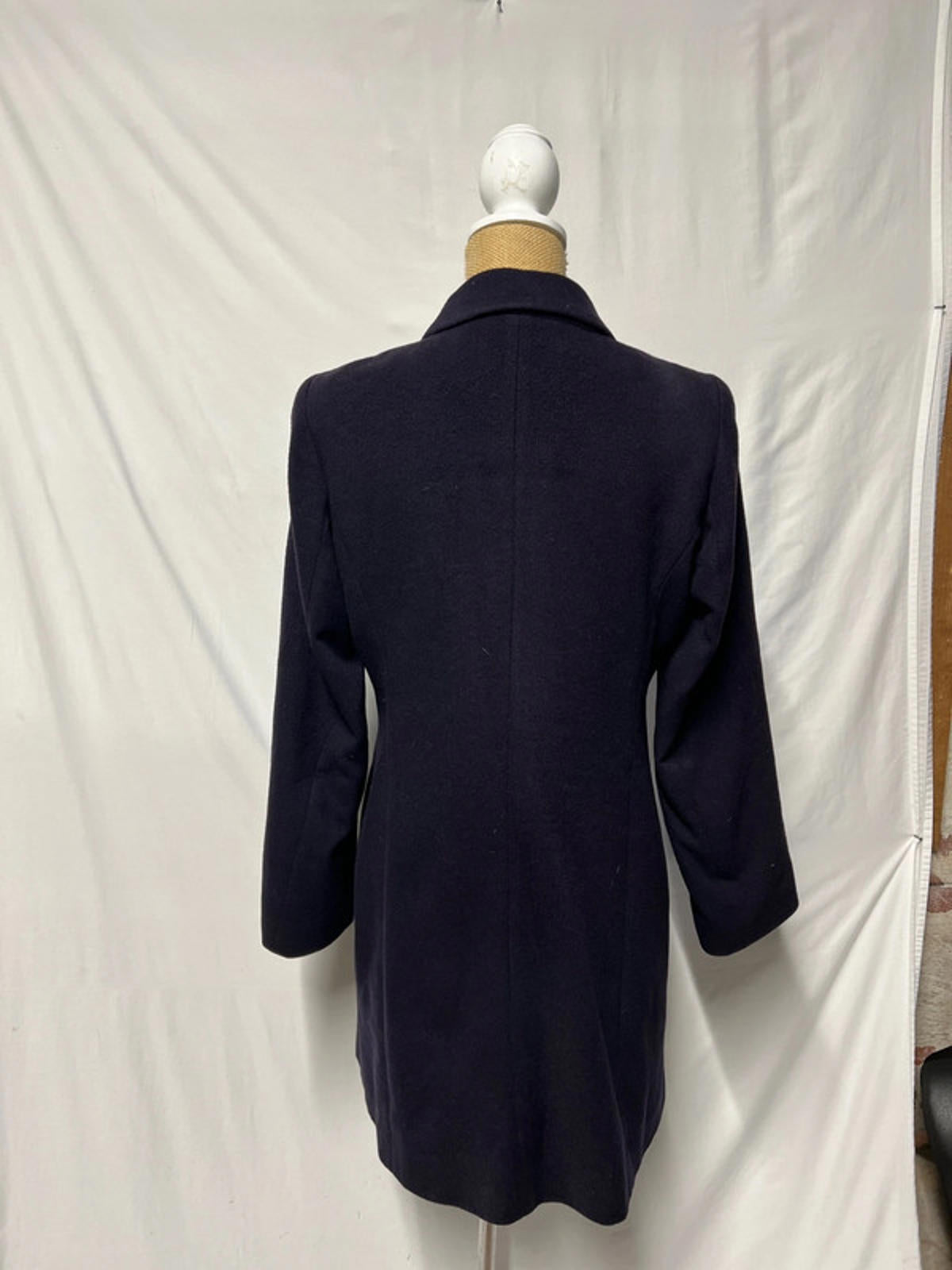 Vintage Navy Madeleine Trenchcoat | 10 | Viscose Blend