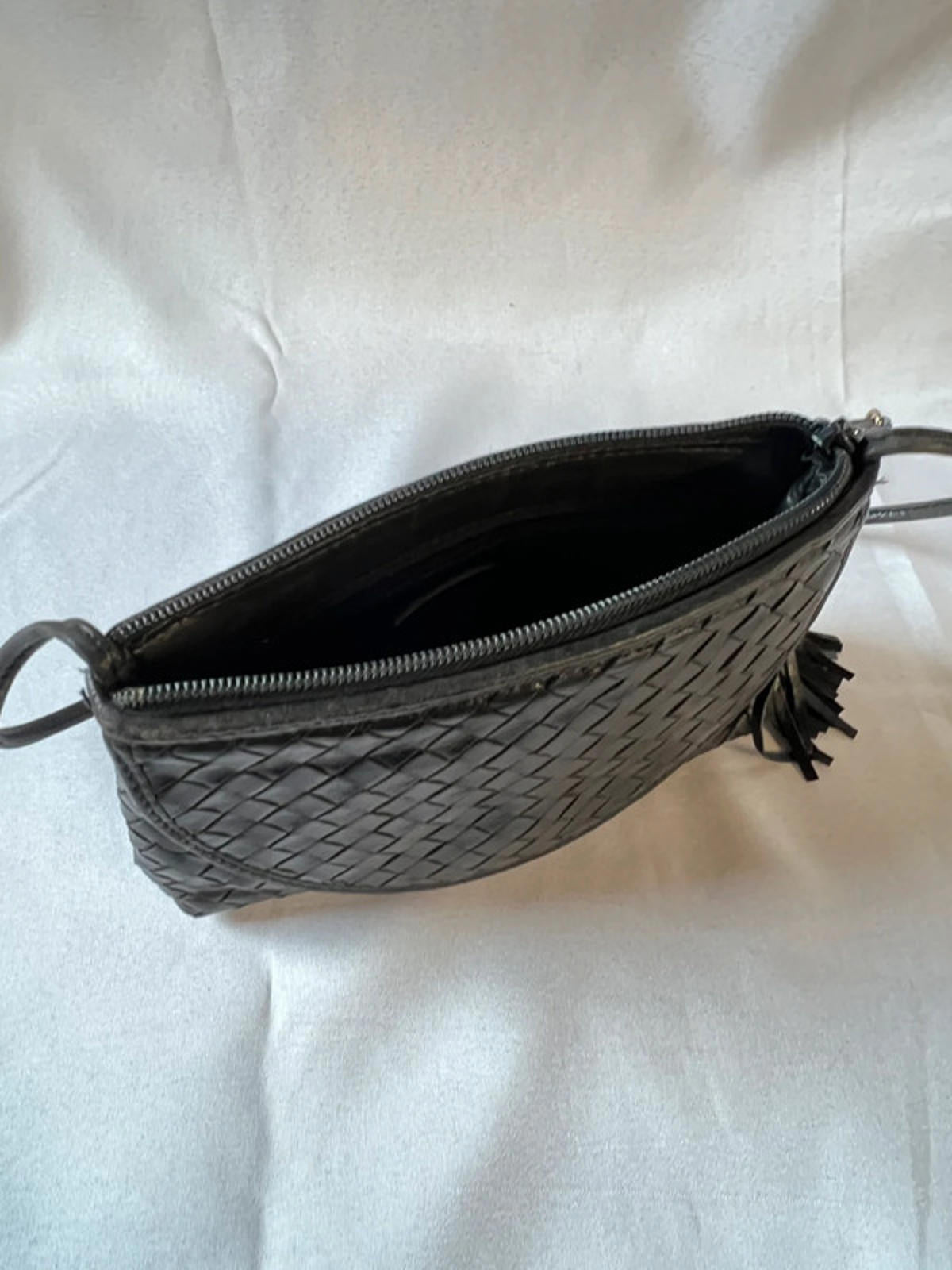 Genuine Vintage Cosci | Black woven handbag | Leather