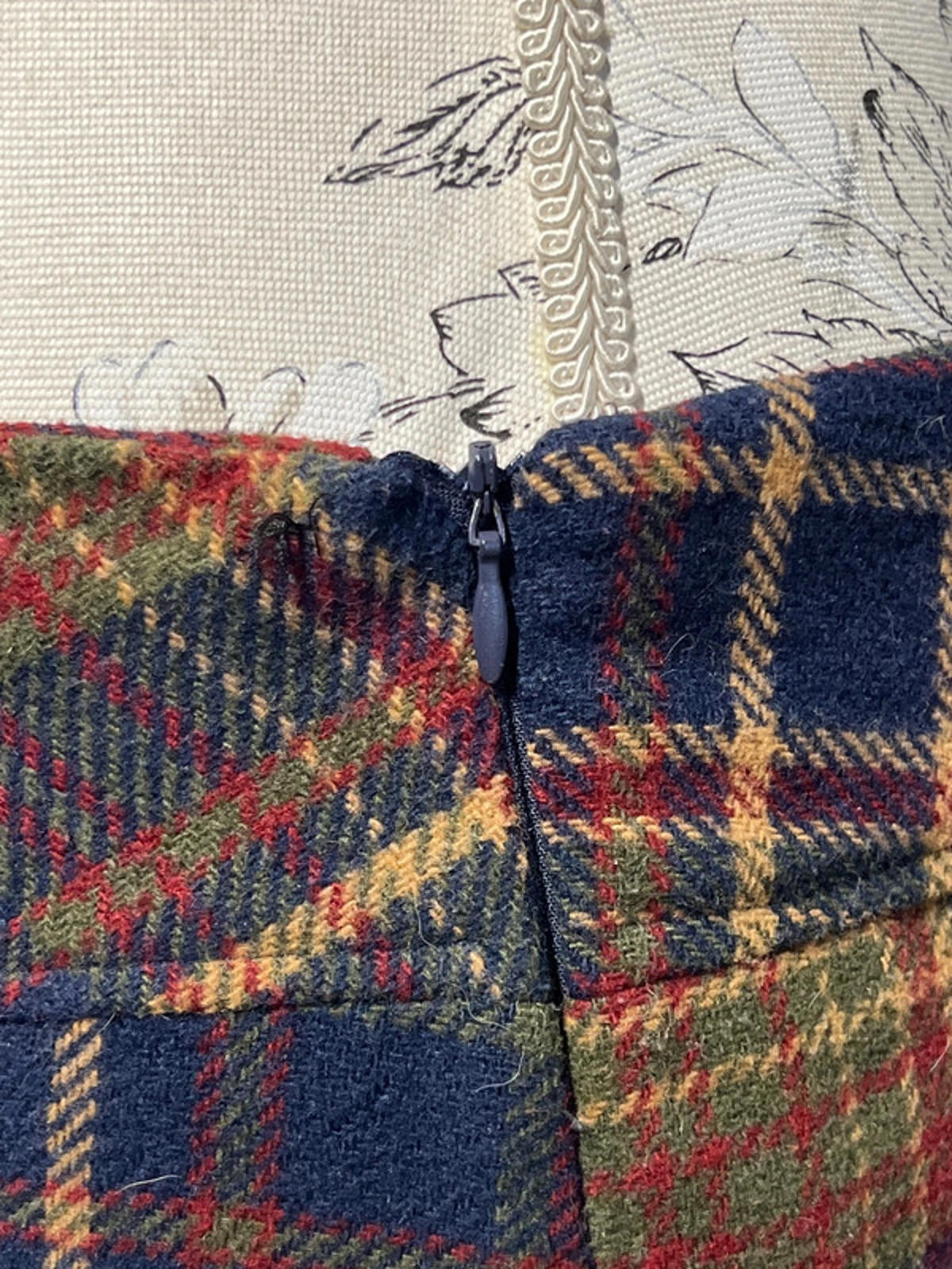 Vintage Country Rose Check Skirt | Size 12 |  Good Condition