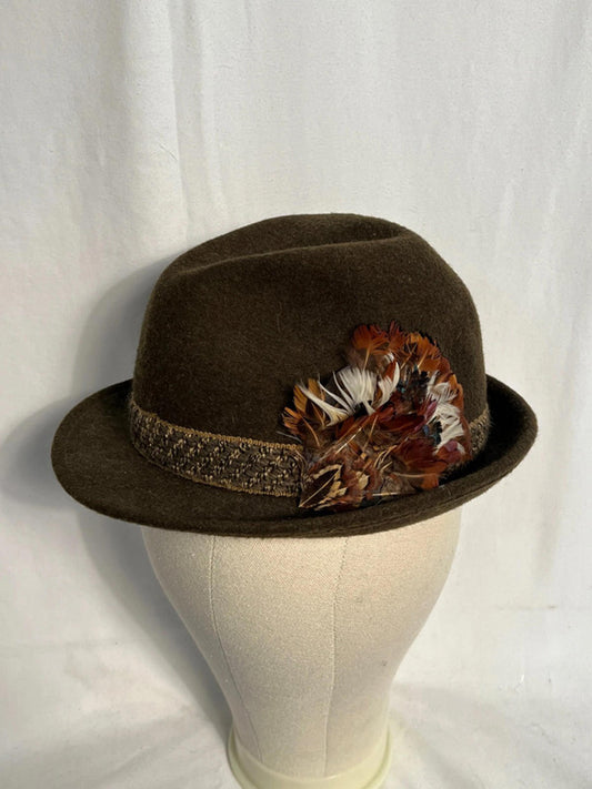 Dunn | Size 57 | Vintage Fedora | Khaki Green