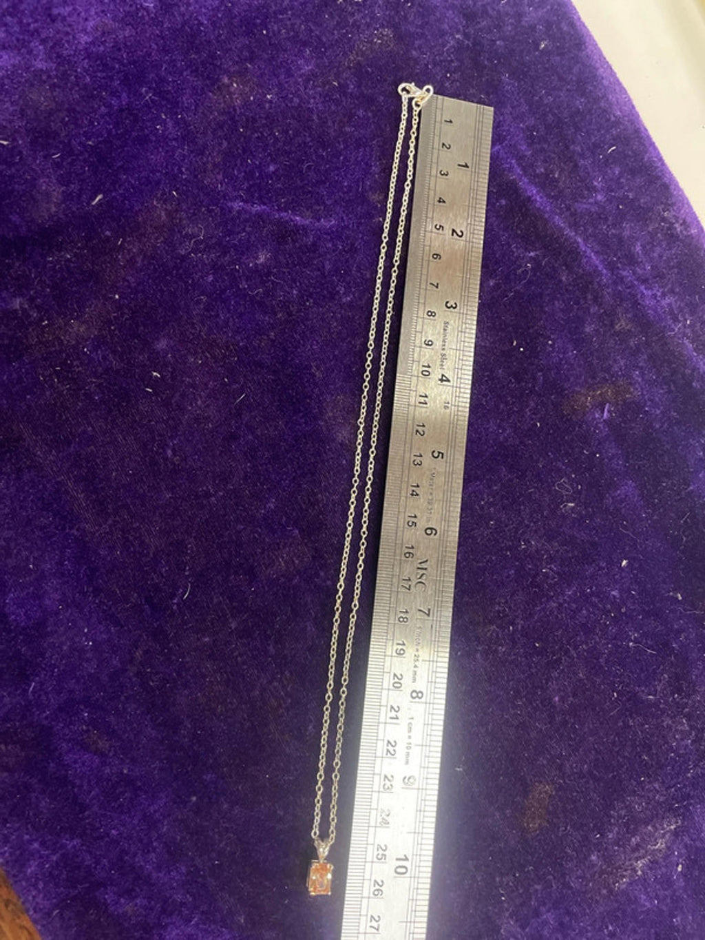 Next | 925 Silver Necklace | Cubic Zirconia Pendant | 26cm