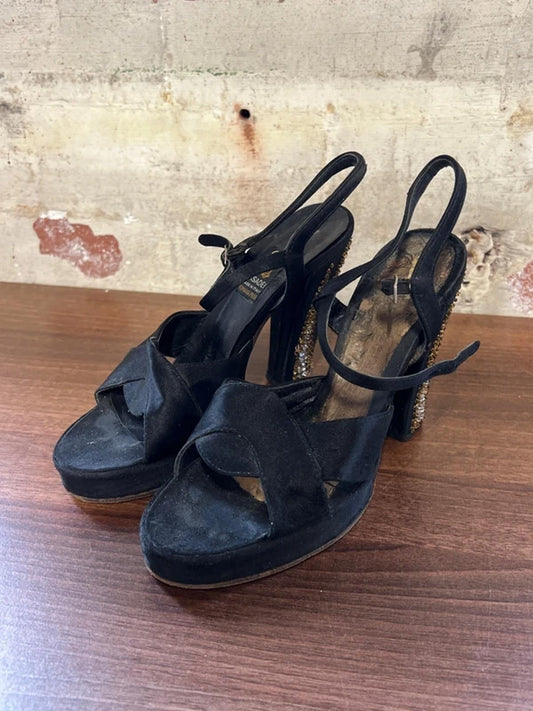 Vintage Casadei Tomaia Pelle Heels | 2 | Black