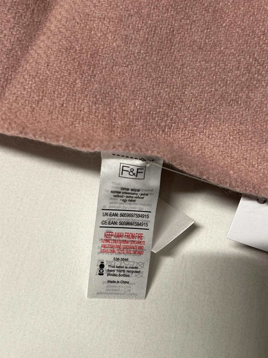 F&F Pink Scarf | Polyester/Viscose Blend