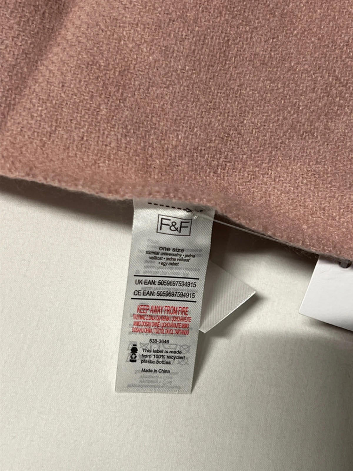 F&F Pink Scarf | Polyester/Viscose Blend