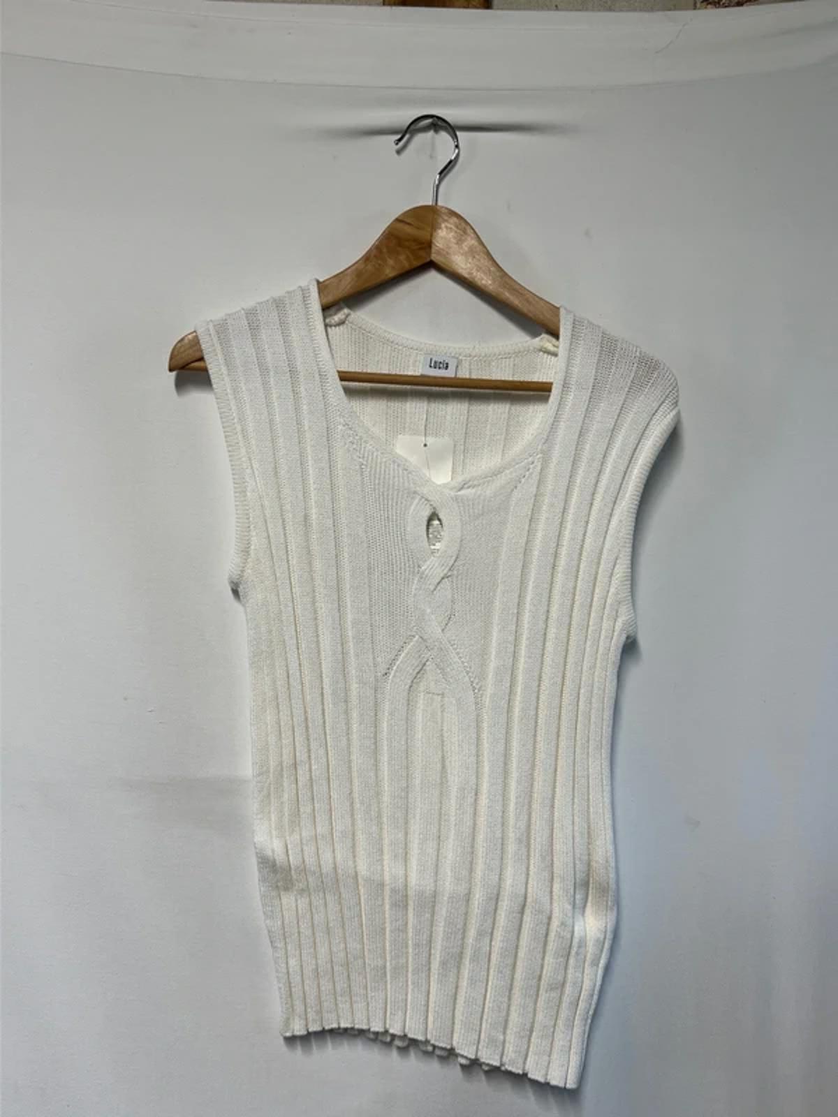 Lucia | 16 | White Knitted Style Vest Top