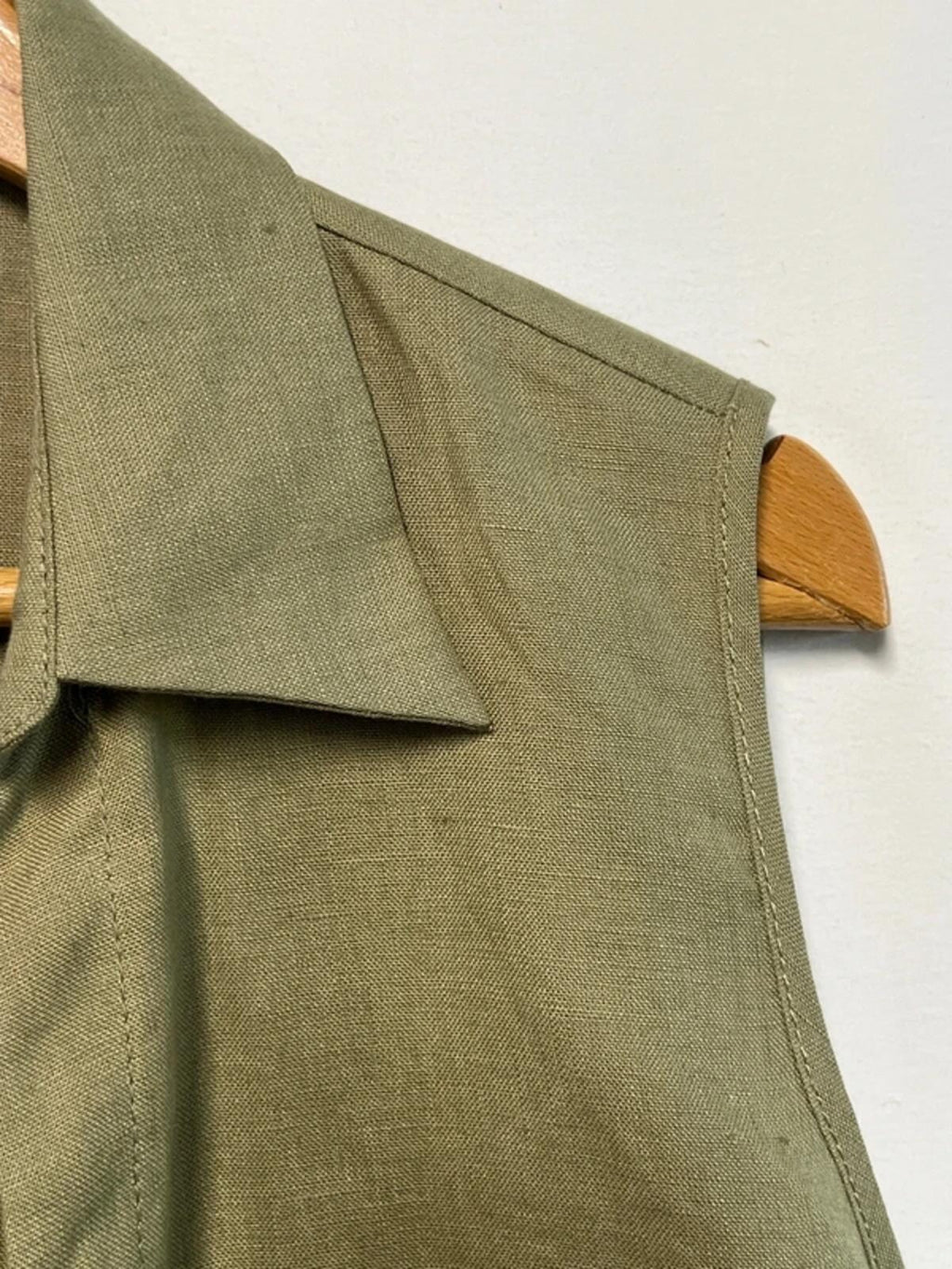 M&S | 12 | Khaki Vest Shirt | Irish Linen | Brand New