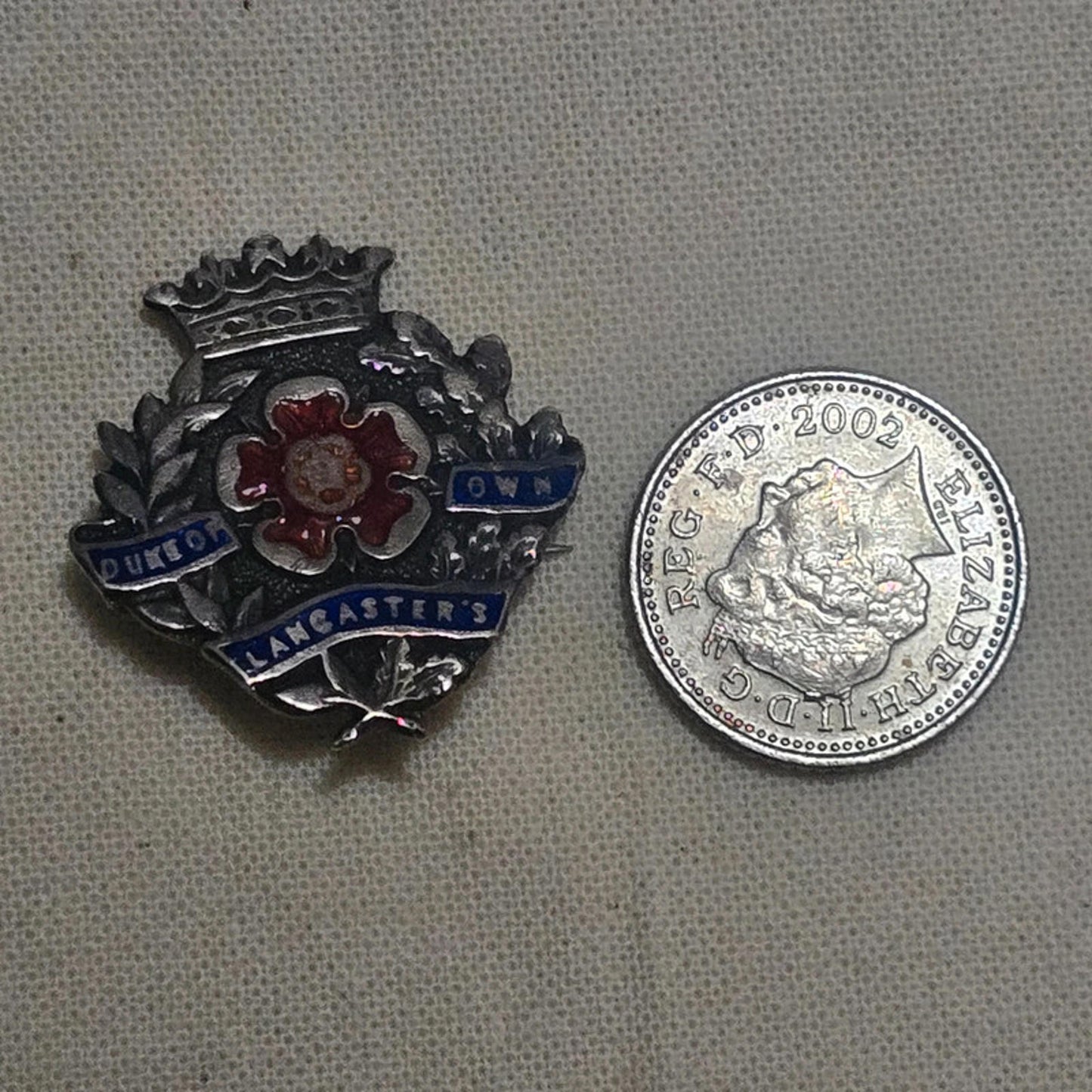vintage sterling silver 'Duke of Own Lancasters' badge
