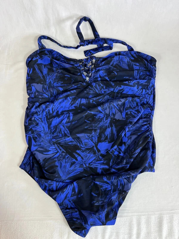 Yours | Size 22 | Black and blue swimsuit
