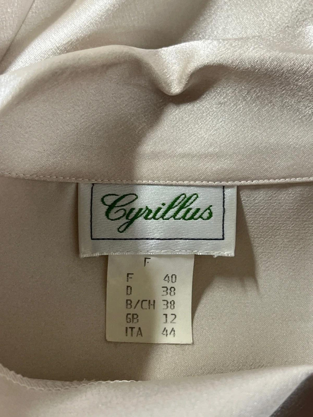 Vintage Cyrillus | 12 | Cream Polyester Blouse