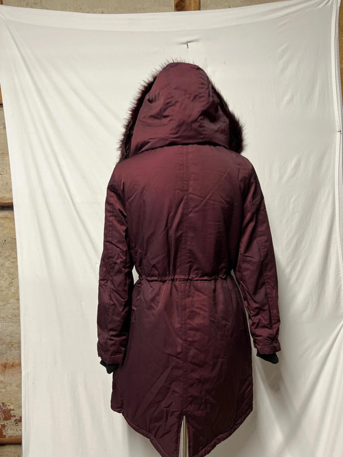 F&F | 12 | Maroon/Burgundy Faux Fur Coat