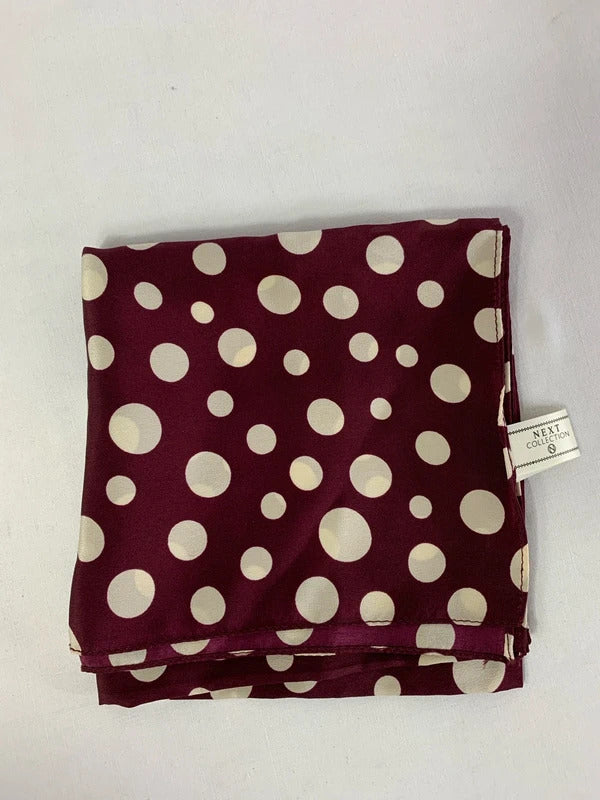 Vintage Next | Maroon Polka Dot Silk Scarf