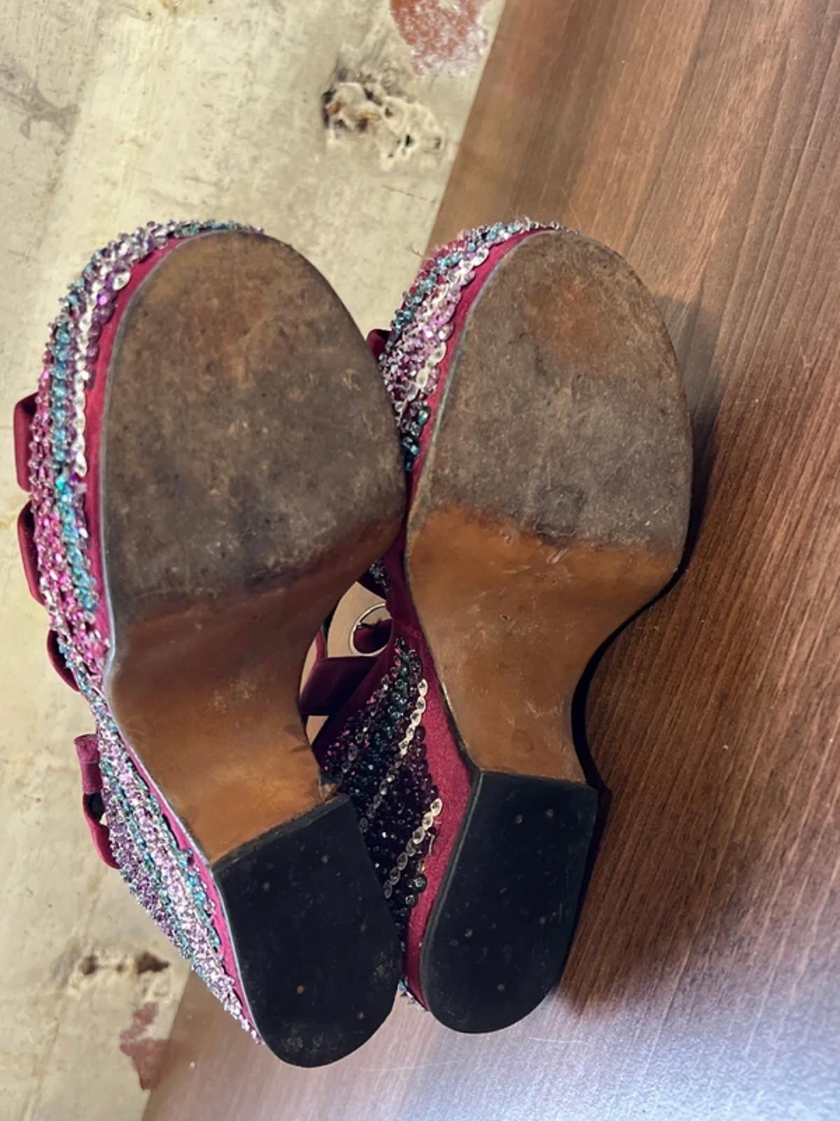 Vintage Casadei | 2 | Platform heels | Maroon Sequins