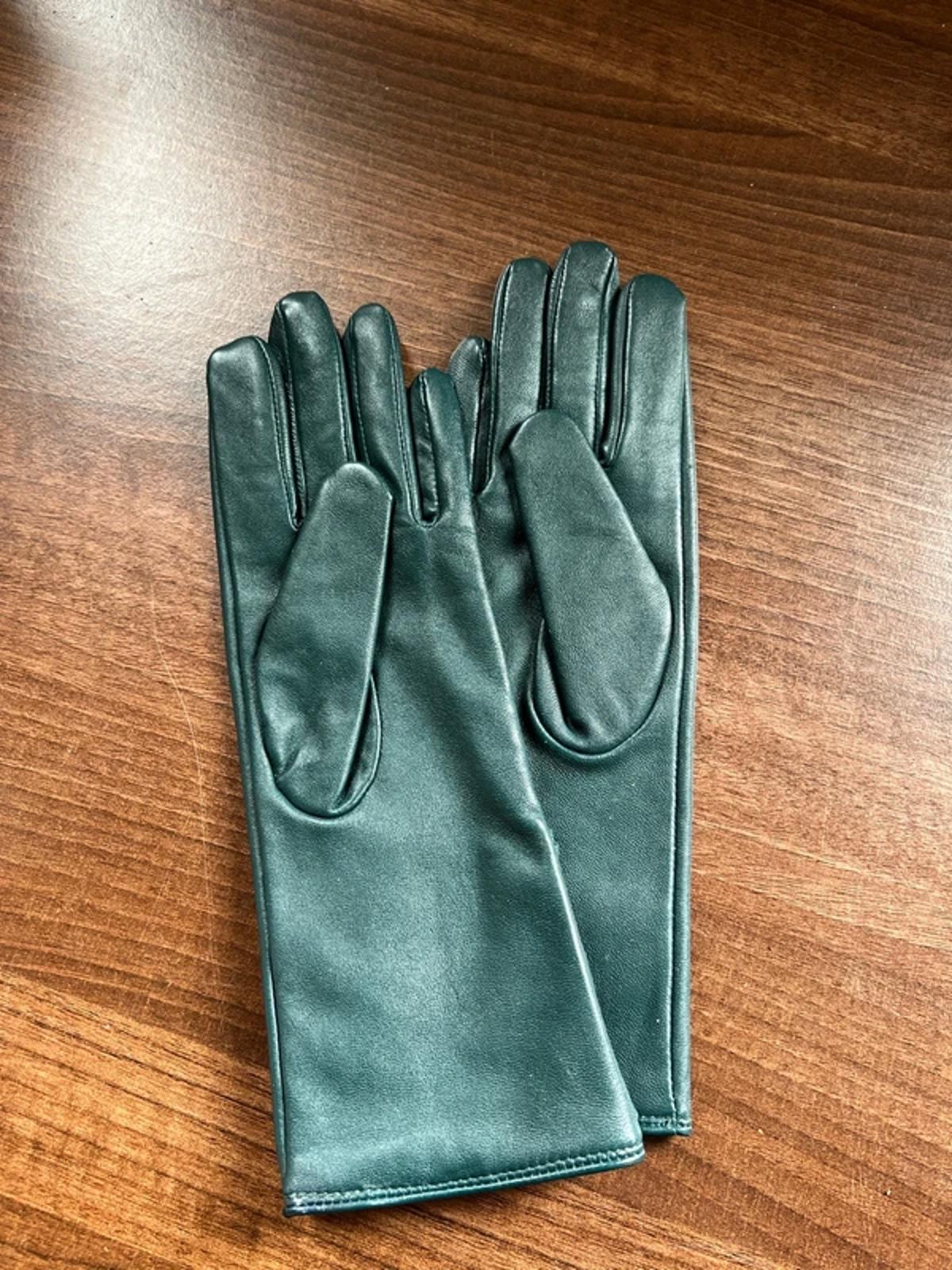 Vintage styled leather gloves | XS |  Dark Turquoise Blue