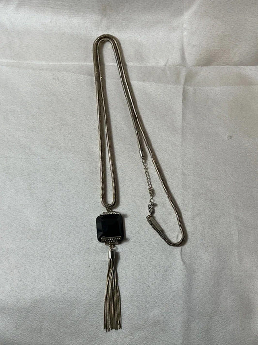 Ben De Lisi | Black Stone Pendant | Costume Jewelry