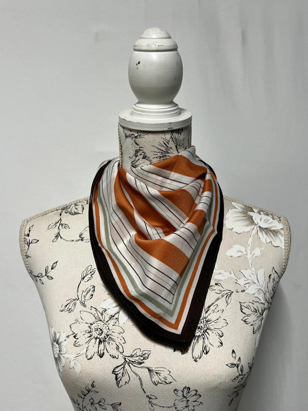 Polyester Orange Stripe Scarf