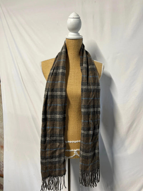 Brown, Blue and Grey Winter Scarf