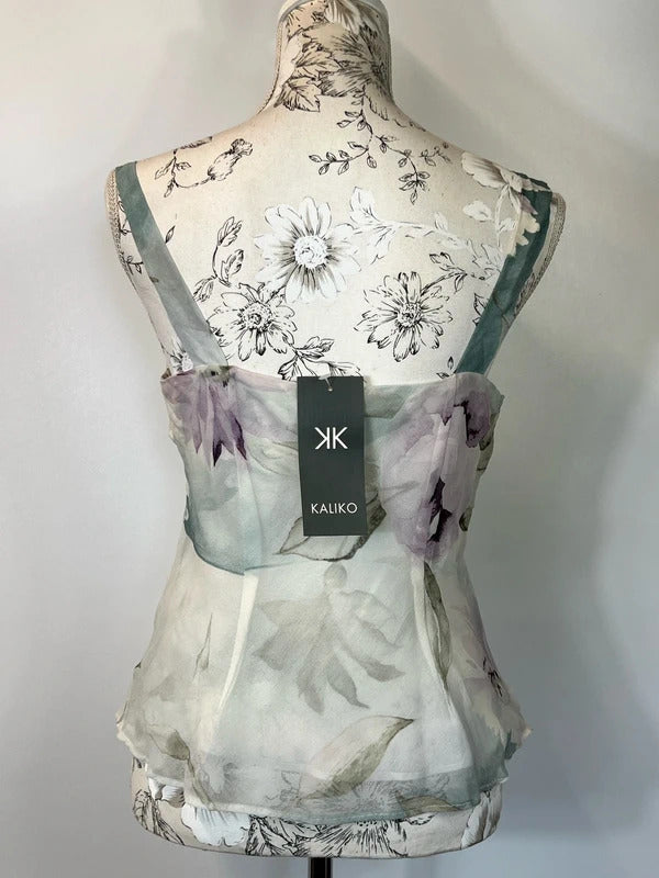 Kaliko | Size 12 | 100% Silk Chic Floral Blouse