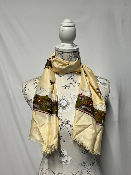 Vintage Ladies Scarf | Equestrian Hunt themed