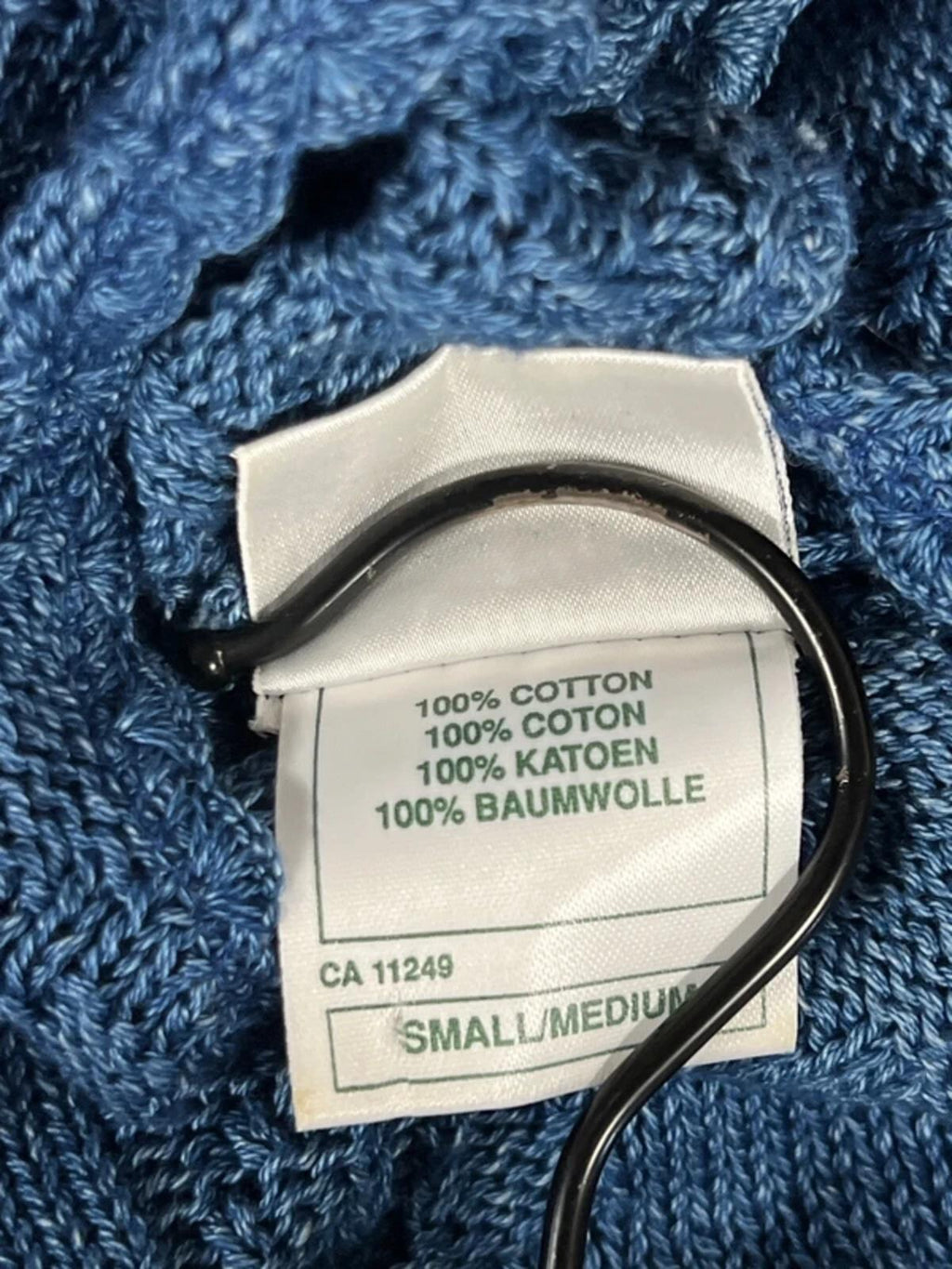 Vintage 1980’s Laura Ashley | S/M | Blue 100% Cotton 3/4 sleeve jumper
