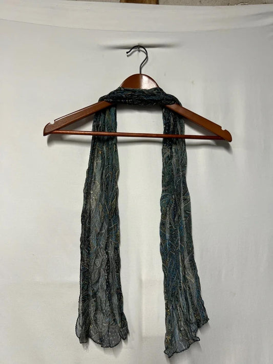 Vintage Ladies Scarf | Blue/Gold Colours