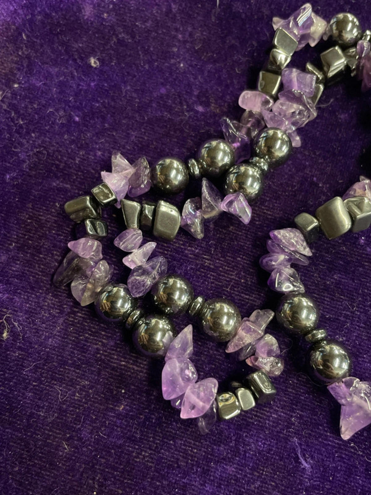 Amethyst Magnetic Clasp Necklace | 21cm