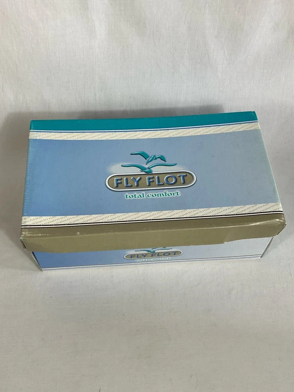 Fly Flot | Size 6 | White and silver slip on boat shoes