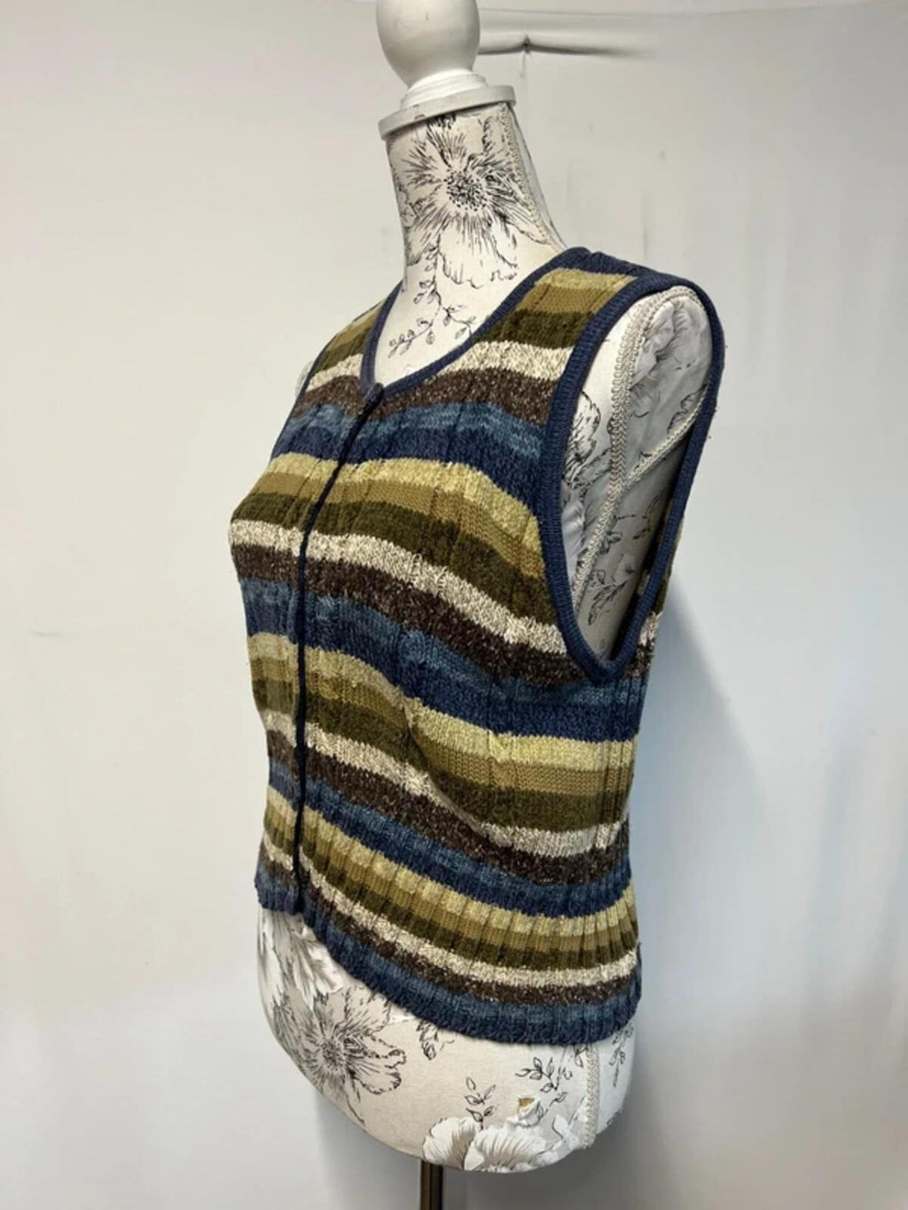 Lizwear | S | Cotton Striped Blue/Beige Bolero
