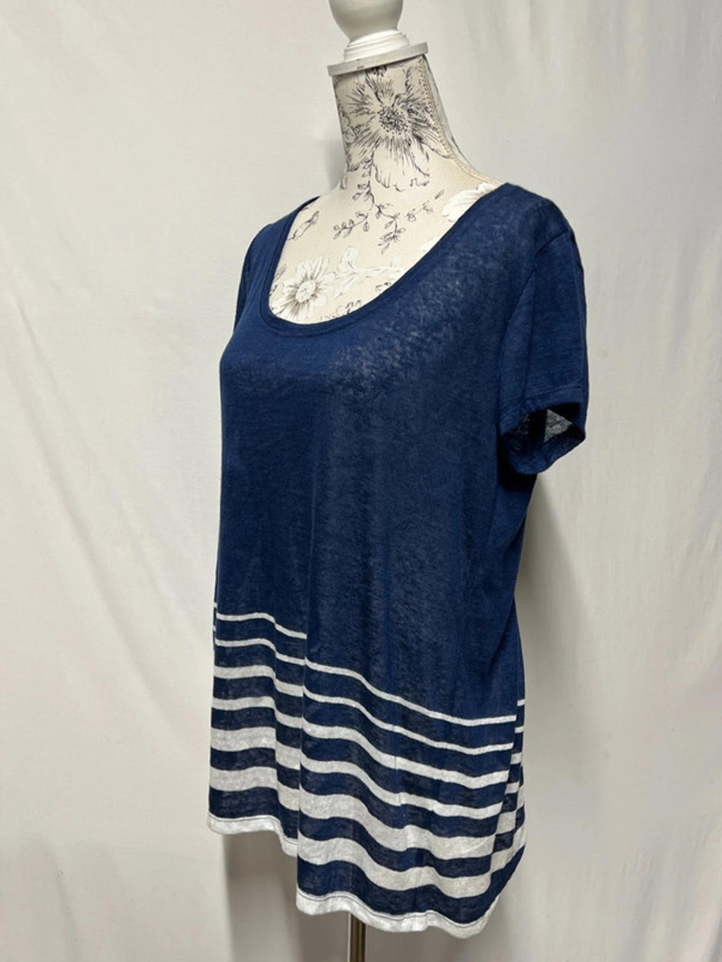 Fatface | Navy Striped T-Shirt | 12