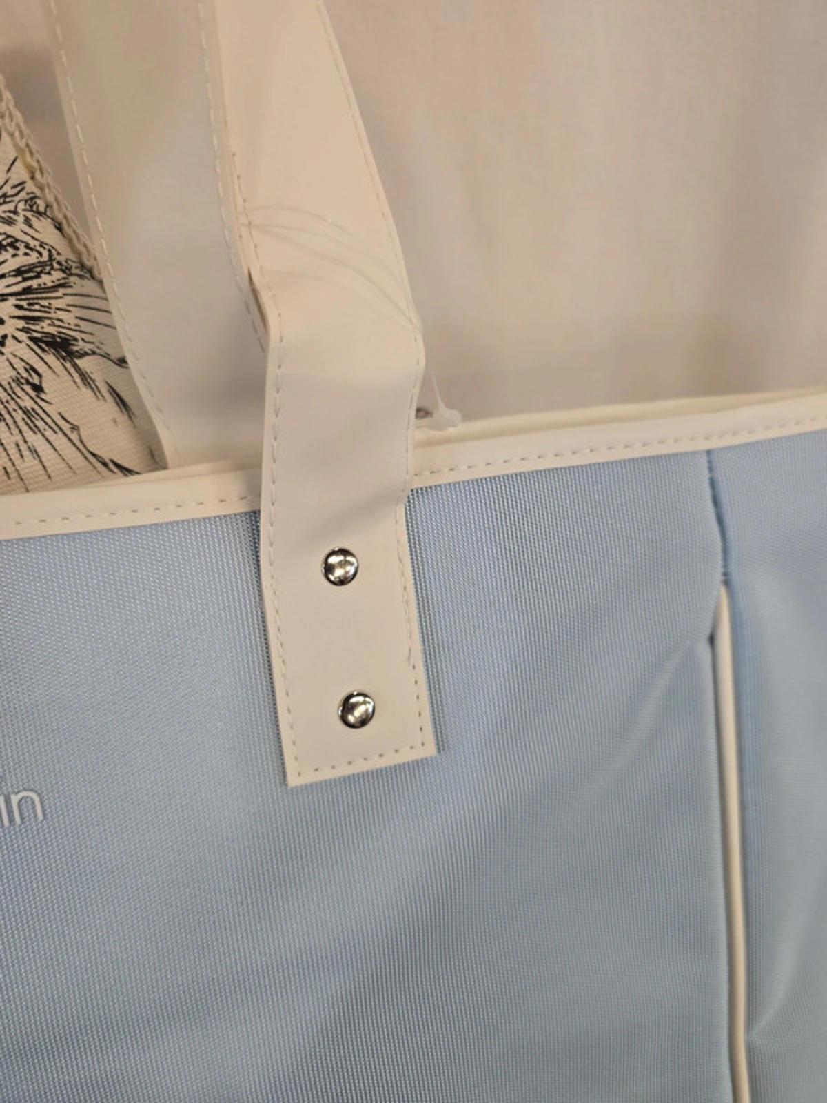 Brand new pale blue and white Calvin Klein holdall