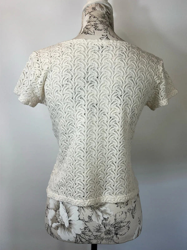 Cream Crochet Shirt | Size 8/10 | Great Conditon