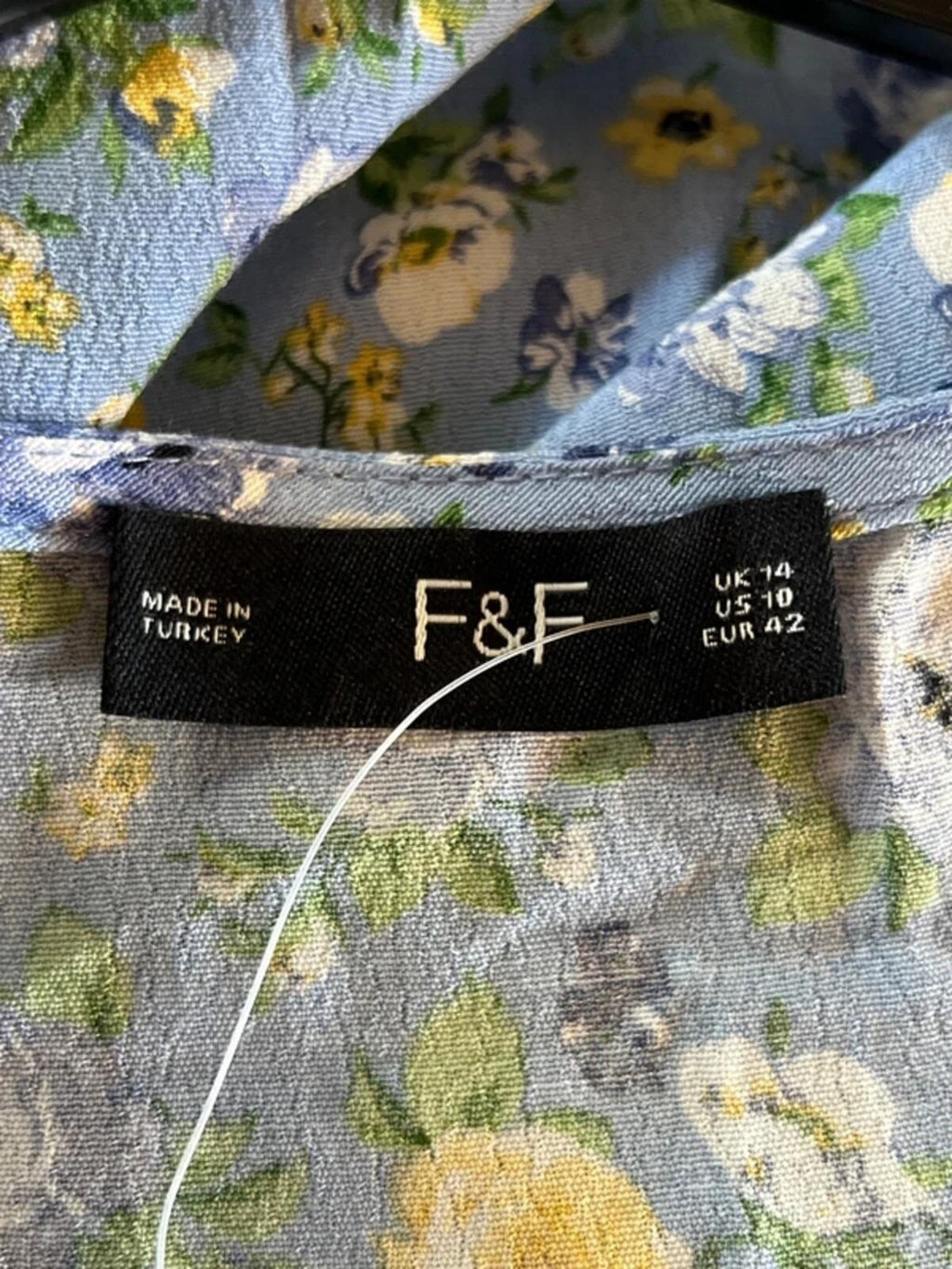 F&F | 14 | Eggshell Blue Floral Dress