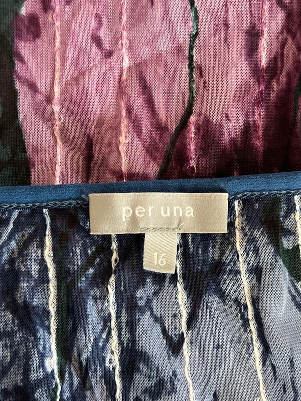 Per Una | Size 16 | Navy floral crinkle style cami
