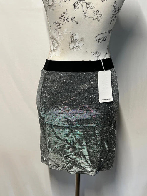 Cherry Koko | L | Silver Glitter Skirt