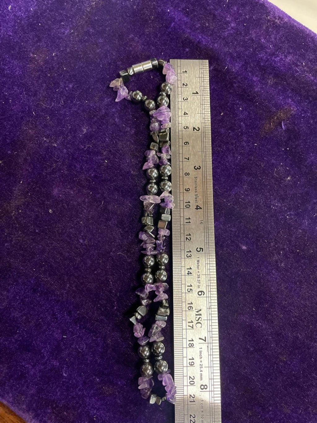 Amethyst Magnetic Clasp Necklace | 21cm