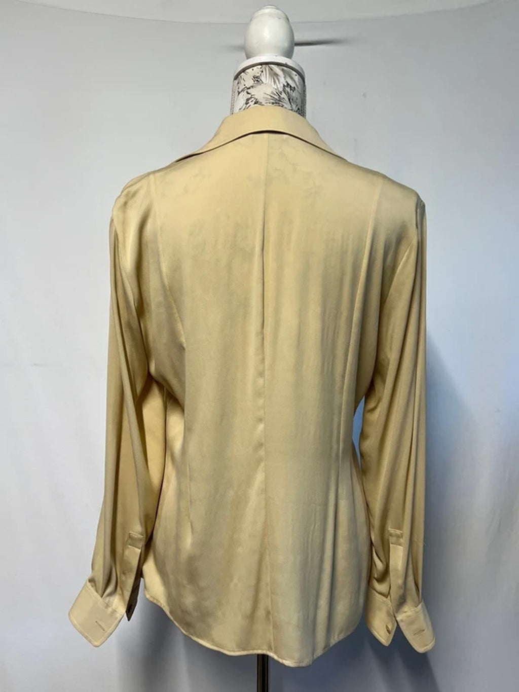 Vintage St Michael | 14 | Yellow Beige Silk Blouse