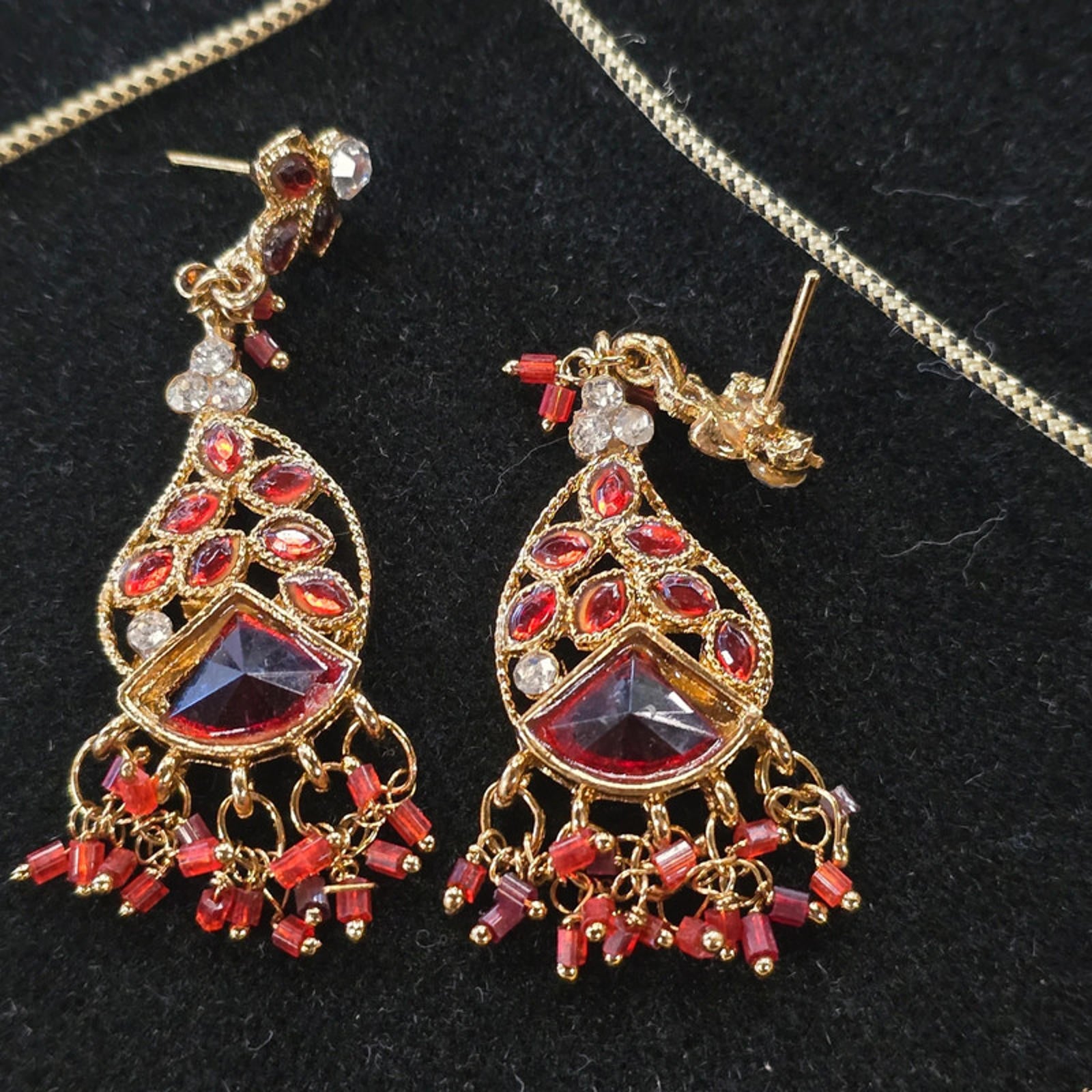 Kundan Choker Set | Gold &amp; Red Tones | Wedding &amp; Occasion