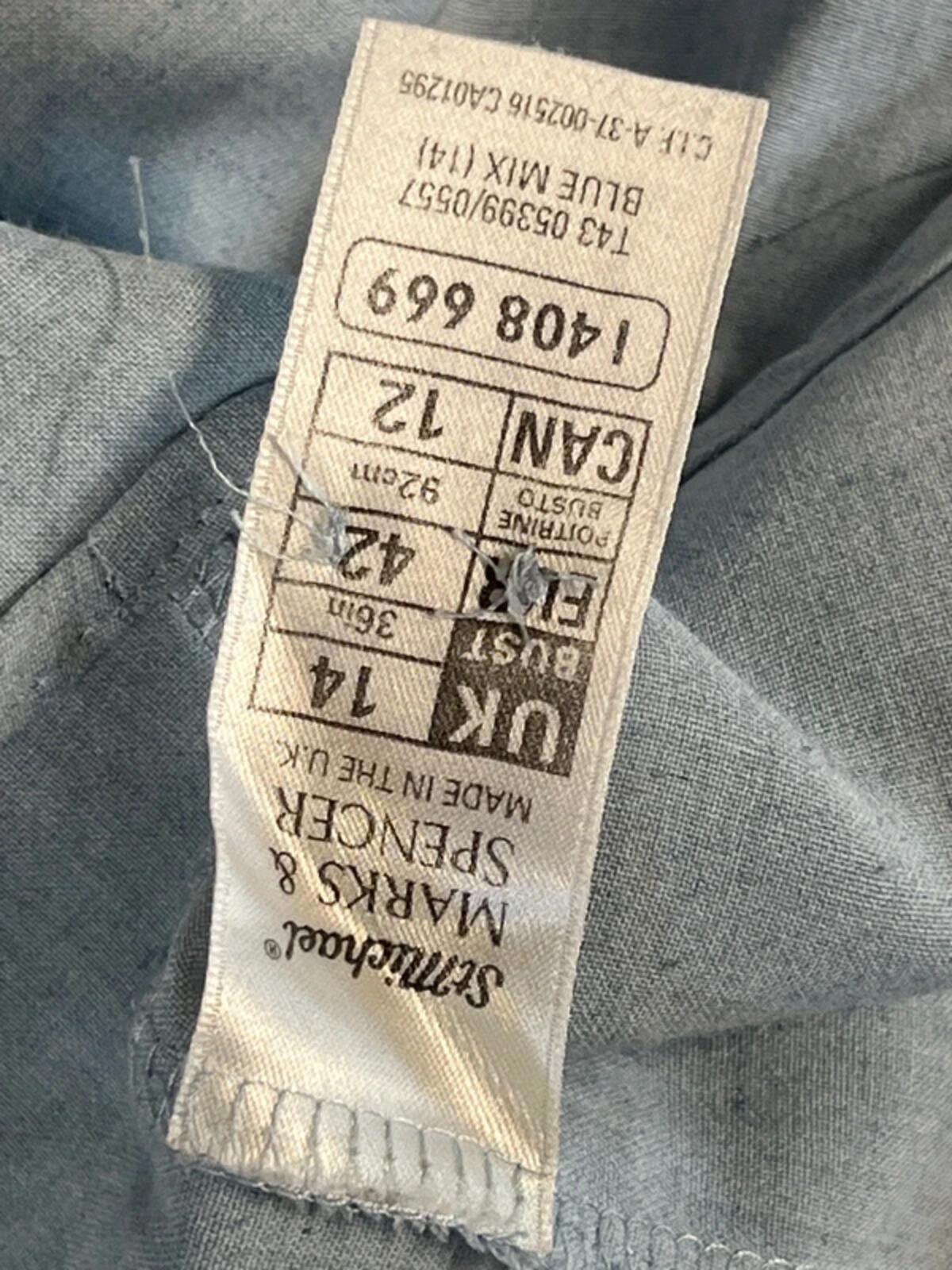 Vintage St Michael | 14 | Eggshell Blue Polyester/Viscose