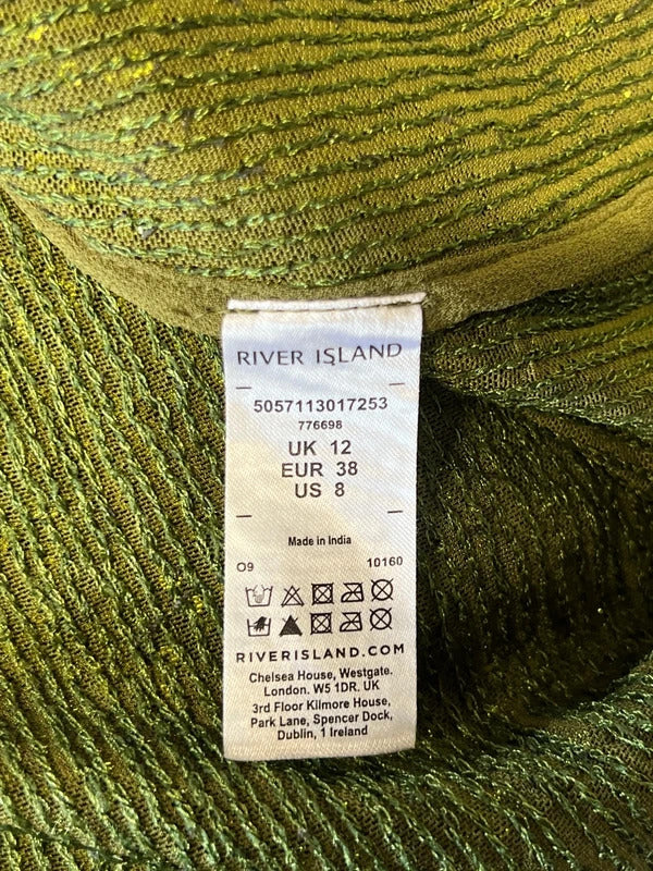 River Island | Size 12 | Y2K Olive Sequin vest top