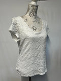 Phase 8 | 14 | White Floral Lace-Style Top