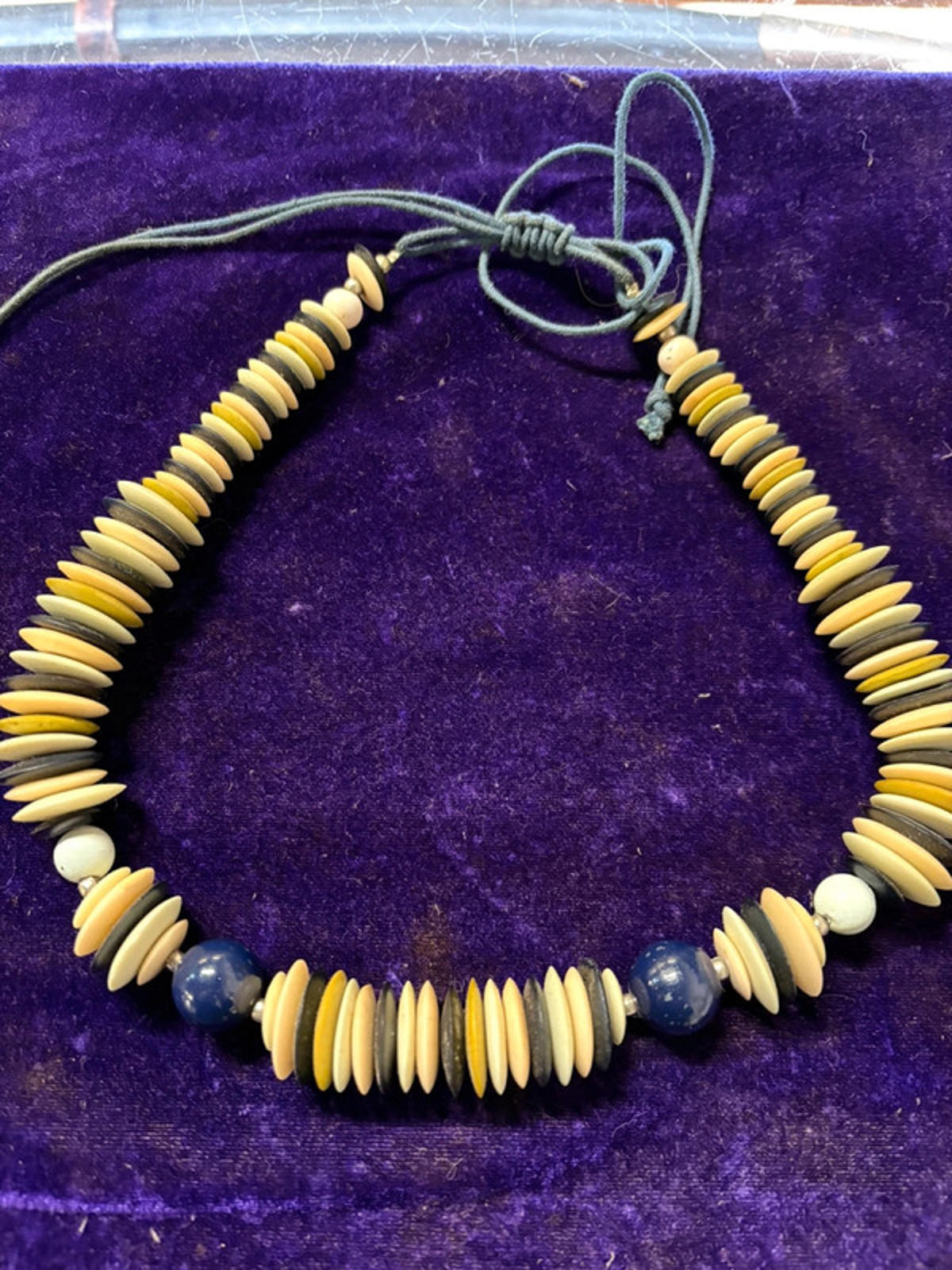 African style flat beaded necklace