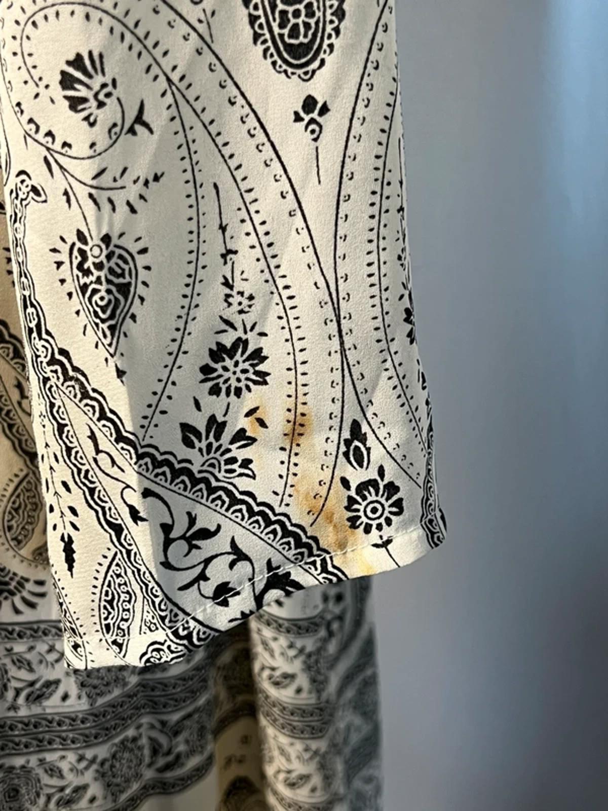 TU | XL | Black And White Paisley Caftan Dress