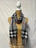 Grey plaid scarf