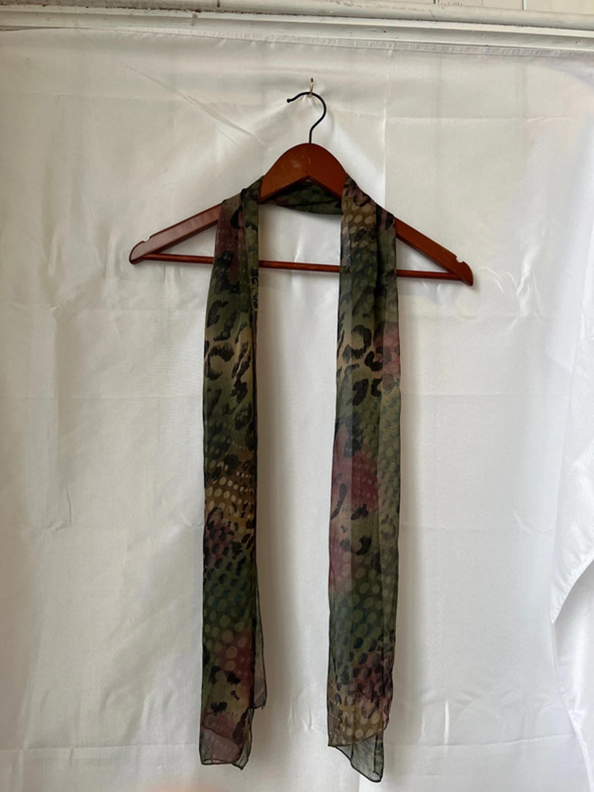 Leopard Print Khaki Scarf