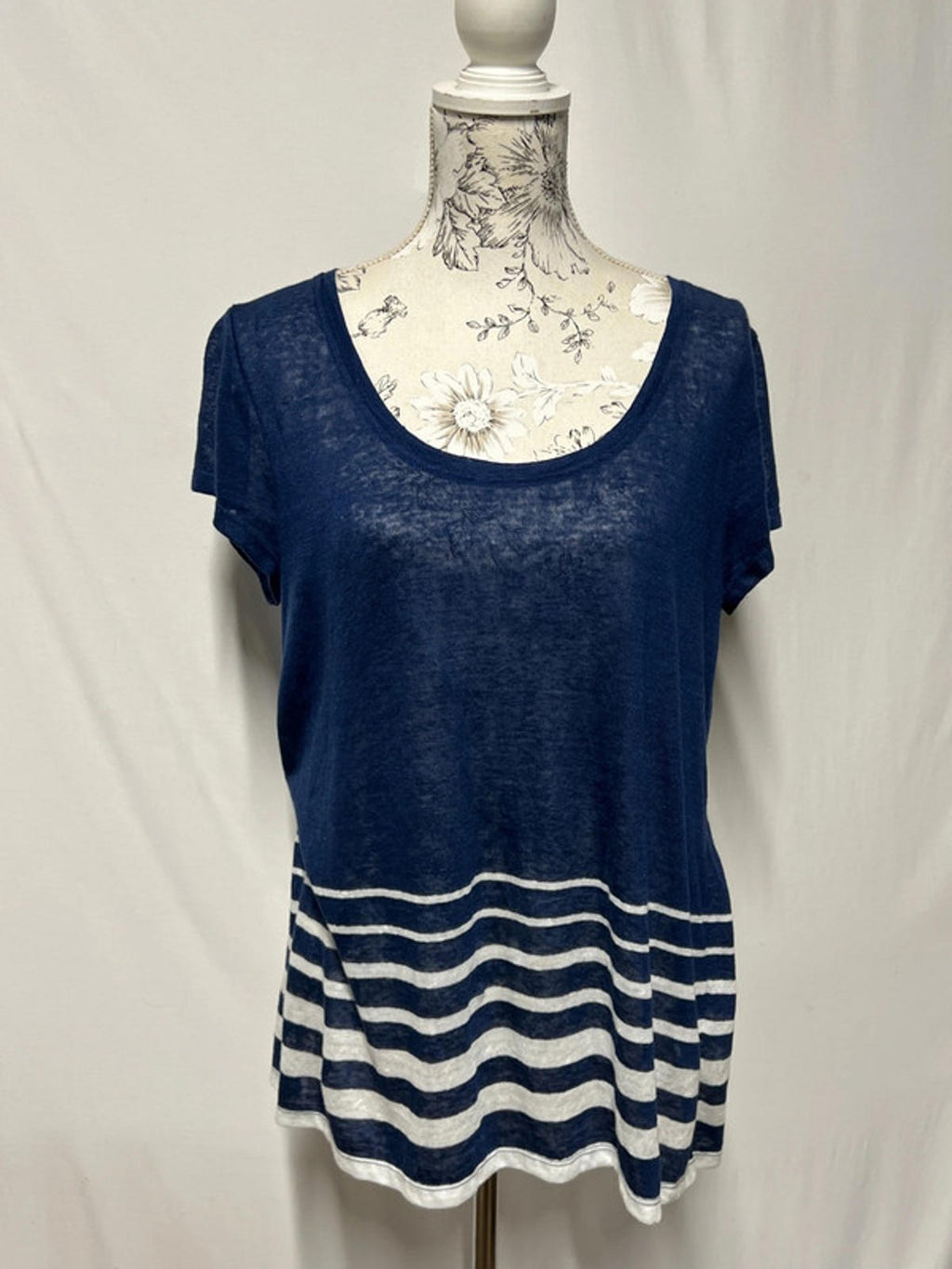 Fatface | Navy Striped T-Shirt | 12