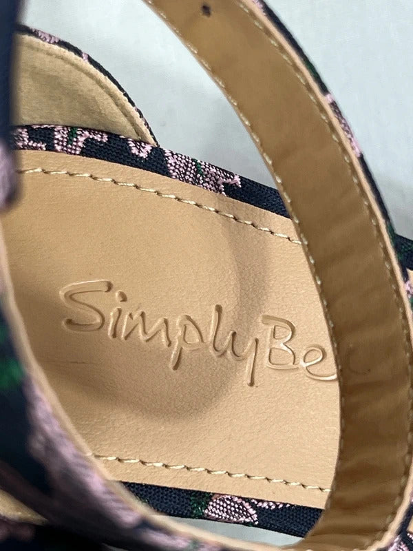 Simplybe | Size 5 Extra wide | Floral slingback open toe heels