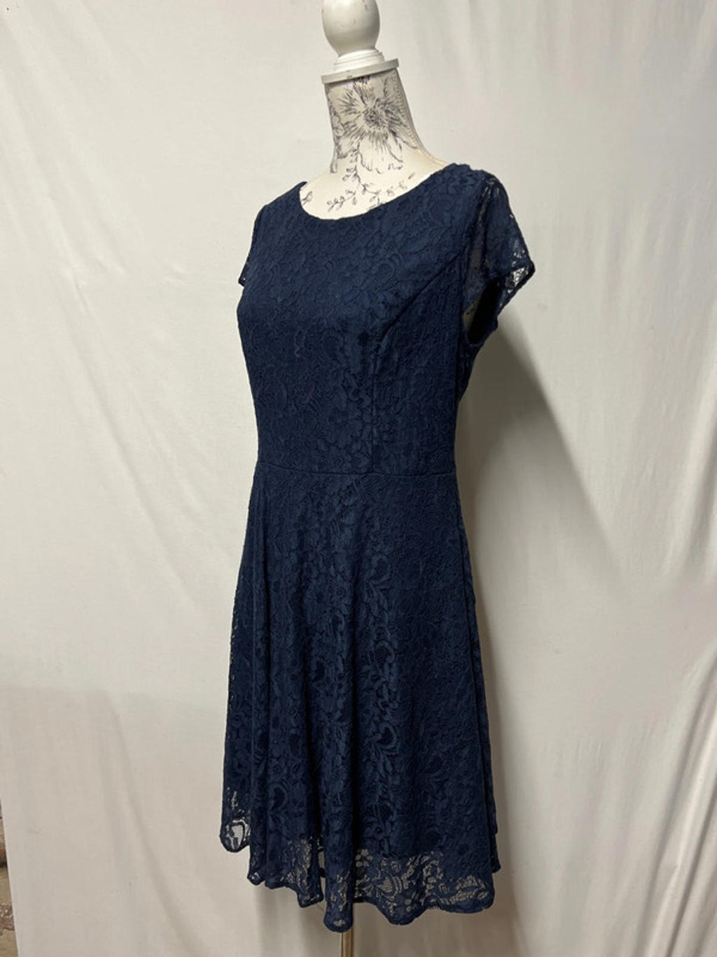 F&F | 14 | Navy Blue Lace Dress | Nylon/Polyester
